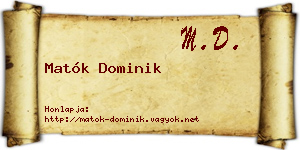 Matók Dominik névjegykártya